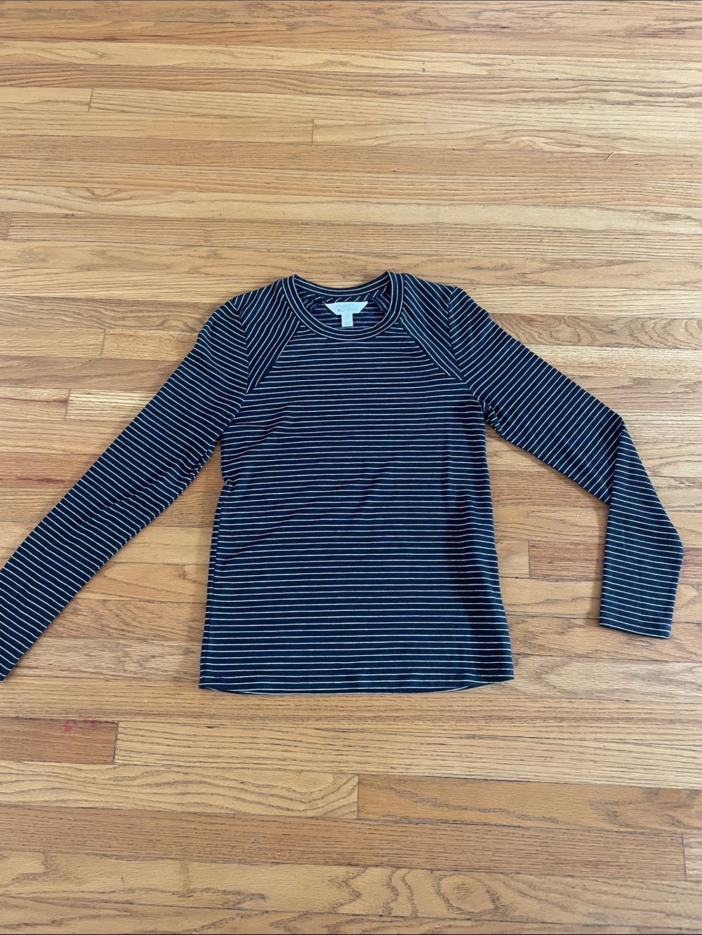 Striped Navy and White Long Sleeve Shirt